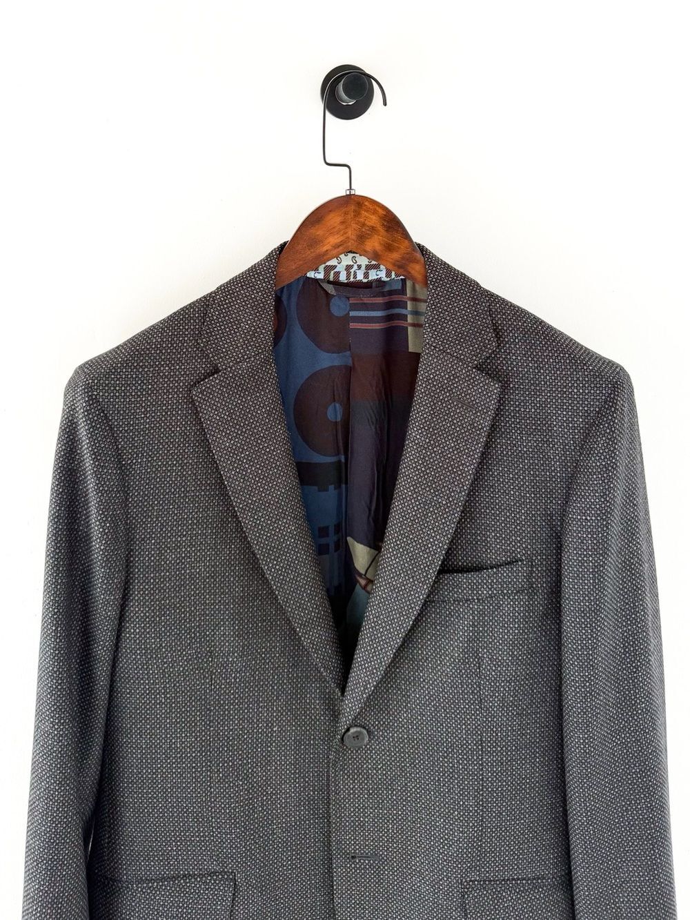 NEW Etro SIlk Wool Blazer Men's Dark Green Blue Black Textured Sport Coat 40R